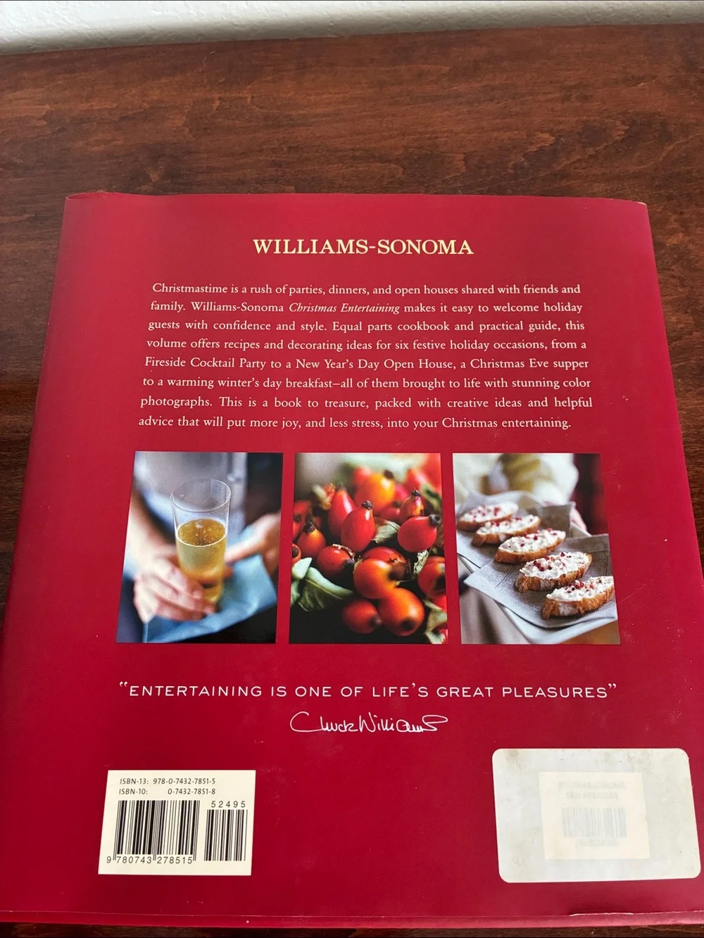 Williams-Sonoma Christmas Entertaining Cookbook - Red Cover